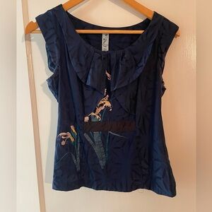 Anthropologie Navy Blue Sleeveless Top